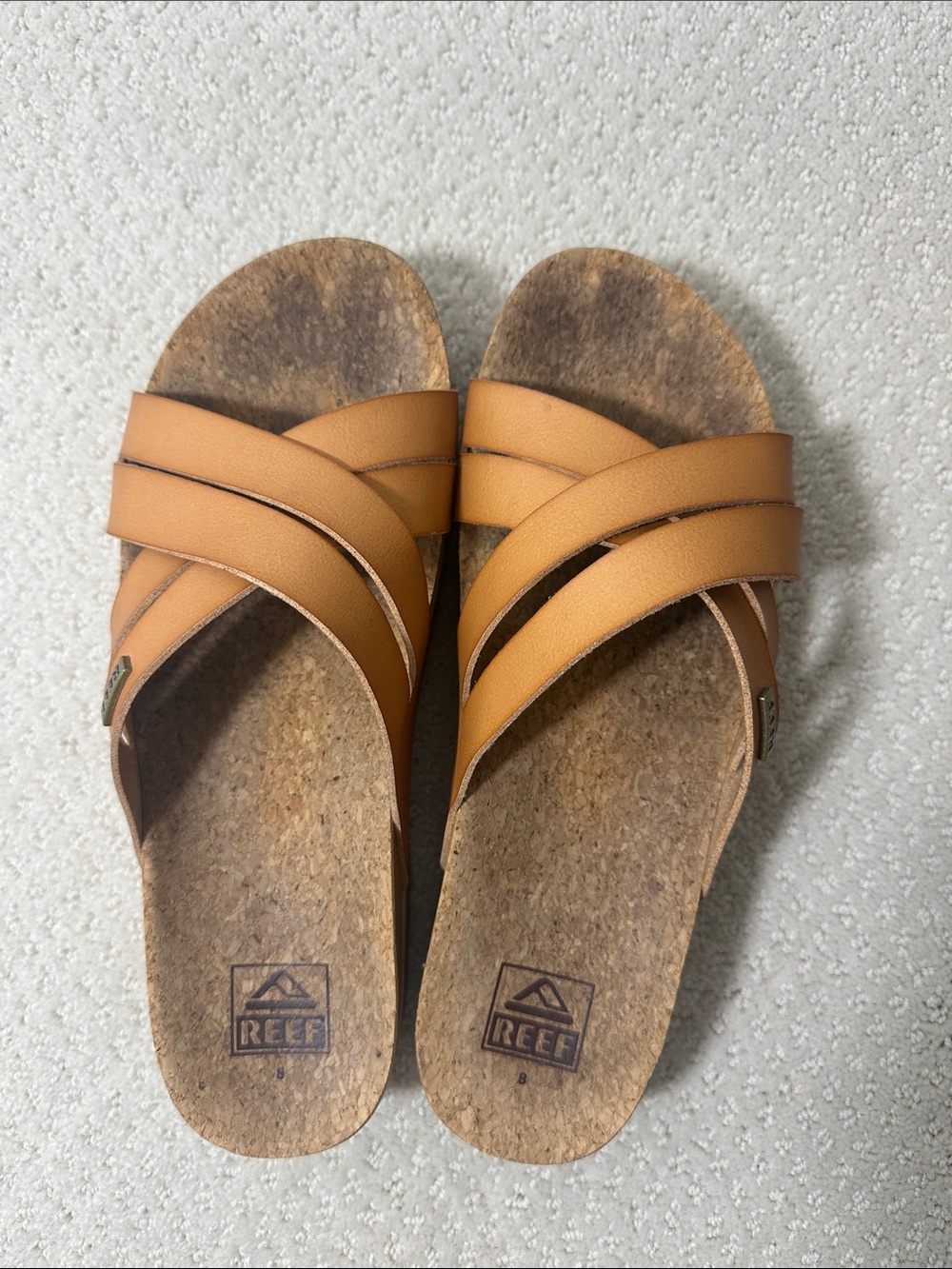 Reef Platform Sandals Criss Cross Straps Womens 8 - Picture 7 of 8
